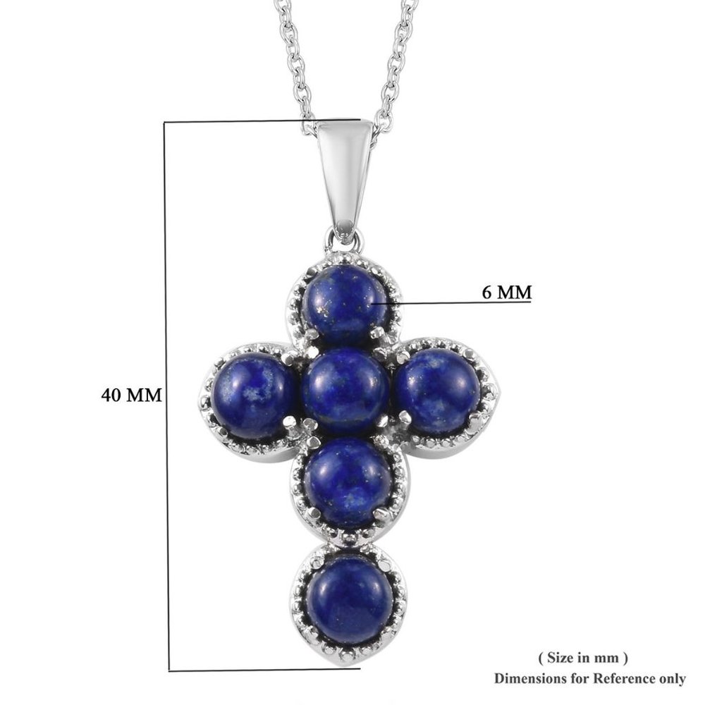 Sold Necklace Lapis Lazuli Cross - Picture 4 of 4